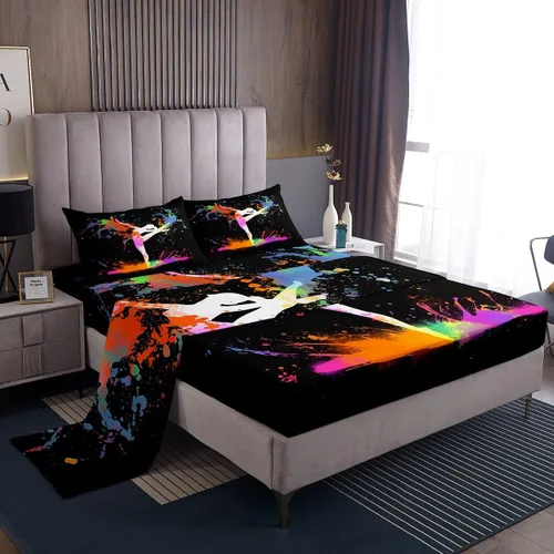 Miniatura 10 de Erosebridal Juego de ropa de cama para niños, sábanas kawaii con diseño de gato, tamaño individual, juego de cama de 3 piezas con 1 sábana bajera, 1