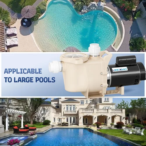 Miniatura 8 de Bomba de piscina enterrada 1HP, 6340 GPH Bomba de piscina autorecortable de alto caudal, 115V/230V, bajo ruido, potente bomba de piscina