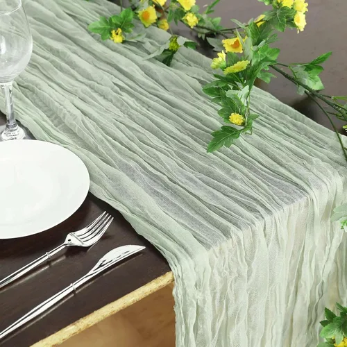 Miniatura 8 de Efavormart - Camino de mesa de gasa verde salvia de 10 pies, tela de gasa de 120 pulgadas para bodas de jardín botánico, eventos de primavera