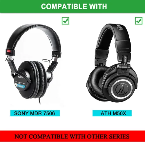 Miniatura 2 de Almohadillas de repuesto para Audio-Technica ATH M50X M40X M30X M20X Auriculares profesionales para monitor de estudio con cuero proteico