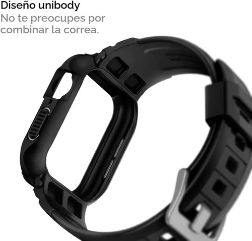Miniatura 9 de Spigen for Apple Watch Band with Case, Rugged Armor Pro Compatible with Ultra 3/2/1 49mm, Series 11/10 46/42mm, 9/8/7 45/41mm, SE3/SE2/SE/6/5/4 Negro