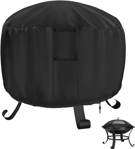 Miniatura 18 de Cubierta rectangular para fogata, impermeable, para mesa de fuego de gas propano al aire libre, 28 pulgadas de largo x 28 pulgadas de ancho x 24