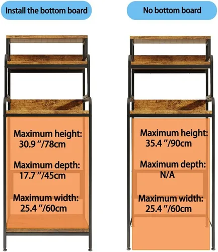Miniatura 3 de COCOLUCKY Mini soporte para nevera de 4 niveles con almacenamiento, mini gabinete para refrigerador con almacenamiento, soporte para microondas