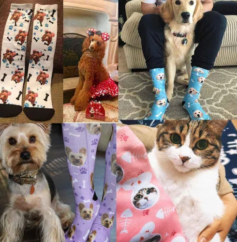 Miniatura 6 de Calcetines personalizados con foto familiar para hombres y mujeres, carga tu imagen familiar única y memorable