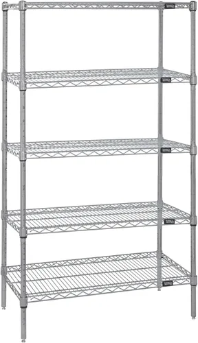 Miniatura 49 de Quantum Storage Systems WR74-1824BK Kit de inicio para estantería de alambre de 4 niveles de altura de 74 pulgadas, acabado negro, 18 pulgadas