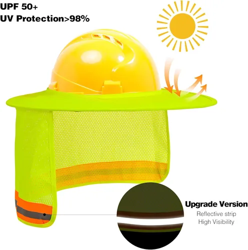 Miniatura 2 de Parasol para sombrero duro, visera de alta visibilidad para el cuello con tira reflectante, ala completa, hombre y mujer