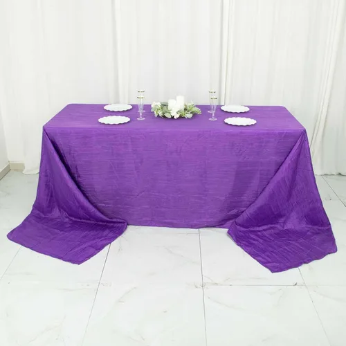 Miniatura 38 de Tableclothsfactory Mantel rectangular de tafetán arrugado de acordeón azul polvoriento, de 60 x 102 pulgadas, perfecto para ceremonias de boda