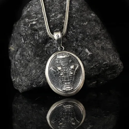 Miniatura 2 de Mens Crocodile Pendant, Solid Sterling Silver Croc Necklace, Heavy Crocodile Medallion, Espada Alligator Necklace, Masculine Mens Necklace