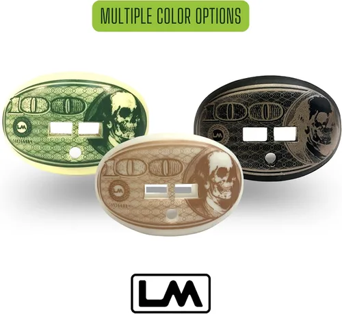 Miniatura 6 de Loudmouth Money - Protector bucal de fútbol con correa desmontable (blanco/dorado)