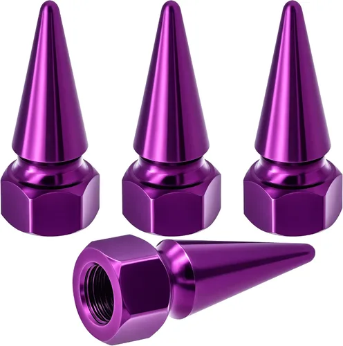 Miniatura 20 de 4 piezas de tapas de válvula de rueda con forma de punta, tapa de aire de aluminio para automóviles, cubiertas universales de válvula de rueda a