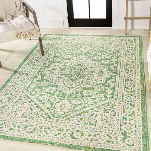 Miniatura 36 de Eyely BMS101D-28 - Alfombra de pasillo con textura de medallón de Santa Mónica Slesi, para interiores y exteriores, estilo costero, bohemio, Gris
