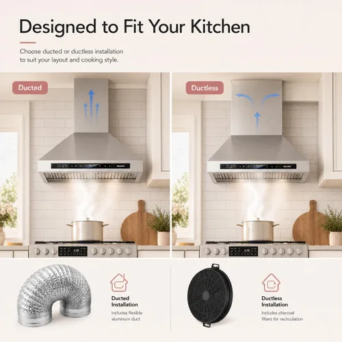 Miniatura 6 de Campana extractora de montaje en pared de 36 pulgadas, campana de cocina de 900 CFM con control de voz/gestos/táctiles, campana de ventilación