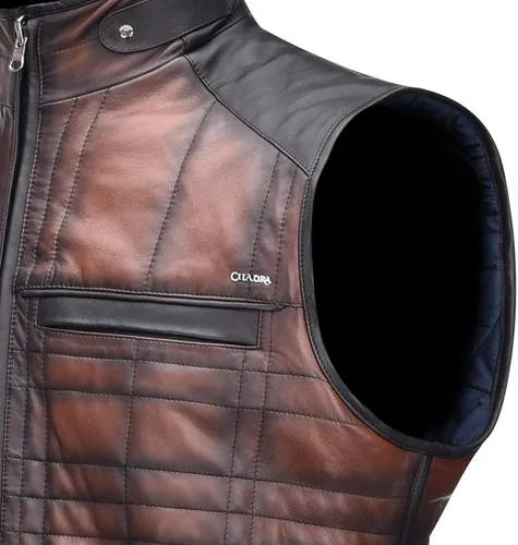 Miniatura 5 de CUADRA Chaleco reversible para hombre en piel auténtica