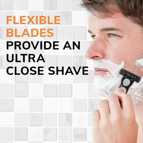 Miniatura 2 de BIC Flex 4 Hybrid - Maquinilla de afeitar desechable de 4 hojas para hombre, 2 asas y 20 cartuchos, afeitado suave y cerrado
