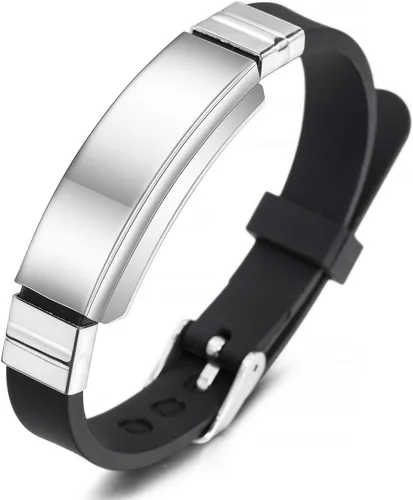 Miniatura 2 de MOWOM Medical - Pulsera de silicona con grabado personalizado, con identificación, alerta médica, pulsera ajustable para hombres, mujeres, niños