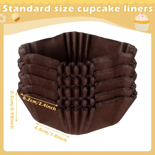 Miniatura 2 de Tanlade 350 unidades de forros desechables cuadrados para mini cupcakes, moldes de papel para hornear brownies, tazas de papel para hornear para Café