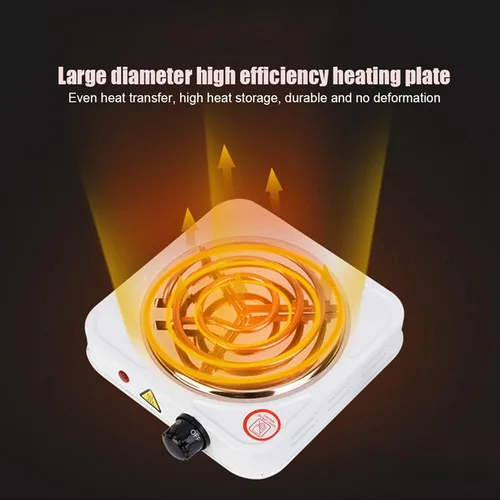 Miniatura 3 de 1000 W de una sola bobina eléctrica portátil con quemadores grandes, quemador eléctrico de una sola quemador de cocina quemador de hierro fundido