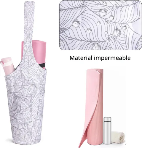 Miniatura 5 de IwIeIaIrI Bolsa para esterilla de yoga para mujeres con bolsillo grande y bolsillo con cierre, accesorios para regalos de yoga con correa de hombro