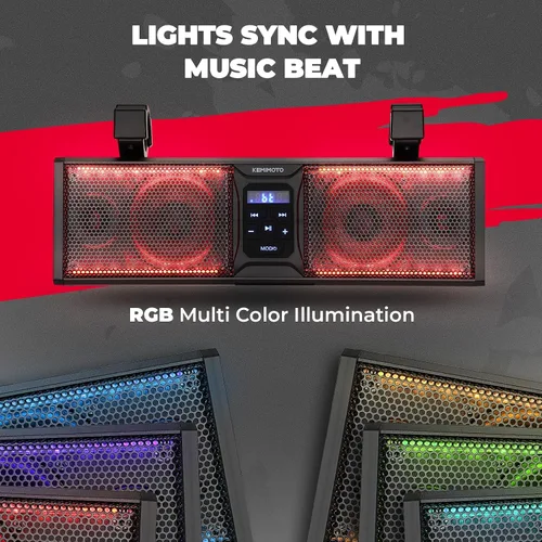 Miniatura 3 de KEMIMOTO Barra de Sonido UTV de 16 Pulgadas Barra de Sonido ATV Barra de Sonido para Carro de Golf SXS Altavoces Compatibles con Bluetooth