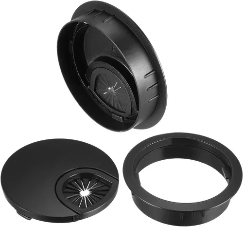Miniatura 3 de uxcell Cubierta de agujero para cable, 2.4 pulgadas/2.362 in, aleación de zinc, para cable de escritorio, ojales para oficina, PC, organizador