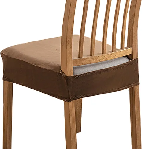 Miniatura 12 de Soft Dining Chair Seat Covers Set of 2, Velvet Seat Covers for Dining Room Chair Removable Washable Dining Room Chair Covers-Beige-2 Piece