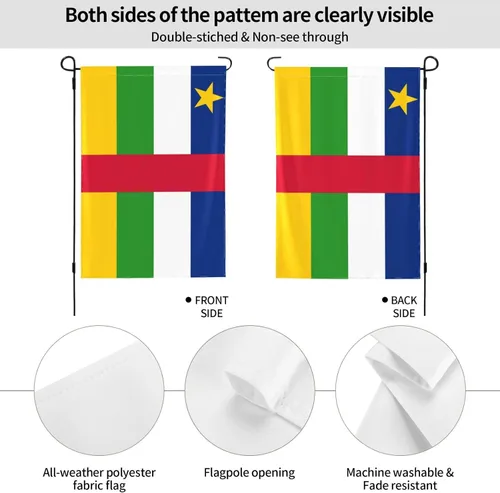 Miniatura 6 de Flag of the Central African Republic Garden Flag 12.5"x18" Inch Double Sided Garden Flags Home Lawn Outdoor Decor Flags Party Banner Welcome Flag