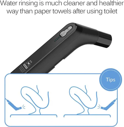 Miniatura 6 de Bidé portátil para viajes con modos de presión de agua suave y fuerte, bidé de viaje recargable USB-C, tanque de agua grande de 2.3 L para uso Negro