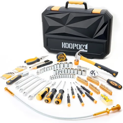 Miniatura 2 de KOOPOOL Juego de 159 herramientas, kit de caja de herramientas para mecánico y automóvil, kit de herramientas general para el hogar, kit de Negro