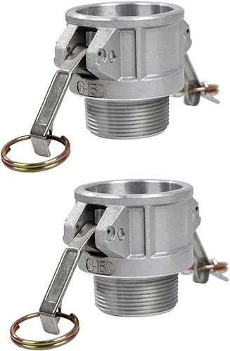 2 piezas de accesorios de bloqueo de leva de aluminio (1-1/2 pulgada Parte B) accesorios de manguera de ranura de leva, adaptador macho hembra NPT