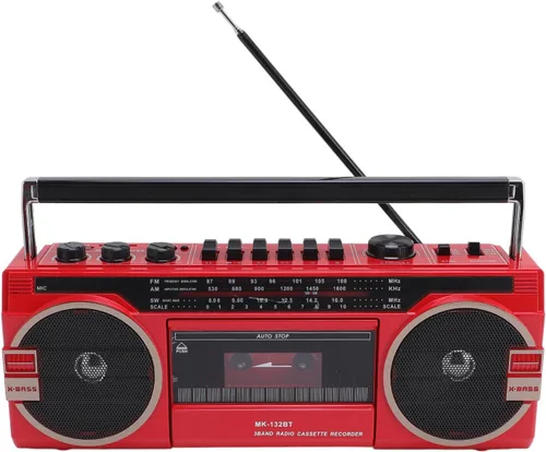 Tangxi Boombox reproductor de casete retro, reproductor de cassette radio AM/FM/SW, conversión USB MP3, altavoces estéreo integrados, para viajes en
