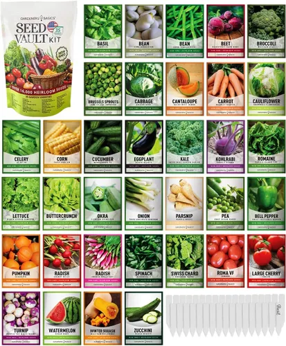 Kit de jardín de semillas de verduras de supervivencia, más de 16,000 semillas sin OMG y criollas, ideal para equipo de supervivencia de emergencia,