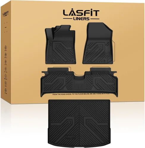 Miniatura 15 de LASFIT Alfombrillas de Piso Compatibles con Nissan Armada 2017-2018 / Infiniti QX56 2011-2013 / Infiniti QX80 2014-2018, TPE Para Todo Clima Ajuste