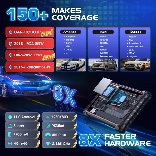 Miniatura 8 de Autel Escáner MaxiCOM MK900BT: 2026 8in MK900-BT V2.0 Herramienta de escaneo bidireccional, 33 pies BT Ver. de MK900 MX900 MK808S MK808BT PRO MX808S