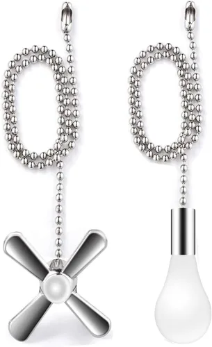 Miniatura 3 de Vinaco Cadena de tracción, 2 cadenas de cuentas de acero inoxidable de 36 pulgadas, gran fuerza de tracción y a prueba de óxido, 6 tamaños, cadena
