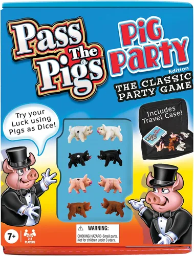 Pass The Pigs: Edición Fiesta de Cerdos de Winning Moves Games USA, Prueba tu suerte usando cerdos como dados, hasta 4 jugadores pueden jugar ahora
