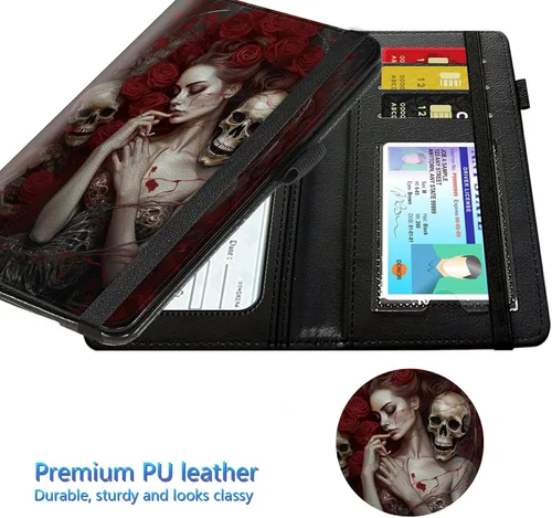 Miniatura 171 de Funda para chequera para hombres y mujeres, cartera de cuero RFID con ranuras para tarjetas de crédito, soporte de cheques duplicados personales