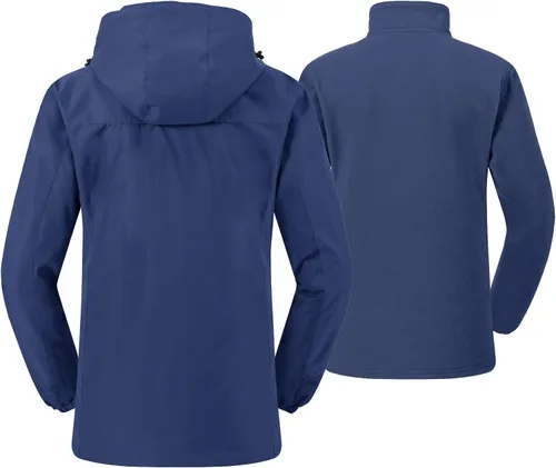 Miniatura 3 de Rdruko Chaqueta de esquí impermeable 3 en 1 para mujer, abrigo de invierno con aislamiento polar