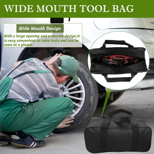 Miniatura 2 de BLIRITEL Bolsa de herramientas de boca ancha de 13 pulgadas, bolsa de herramientas Oxford impermeable, organizador de herramientas de gran capacidad