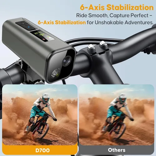 Miniatura 7 de Cámara de acción 4K 30fps con rastreador GPS, cámara inalámbrica para bicicleta, velocímetro/odómetro, tarjeta 64G gratis, DV deportivo