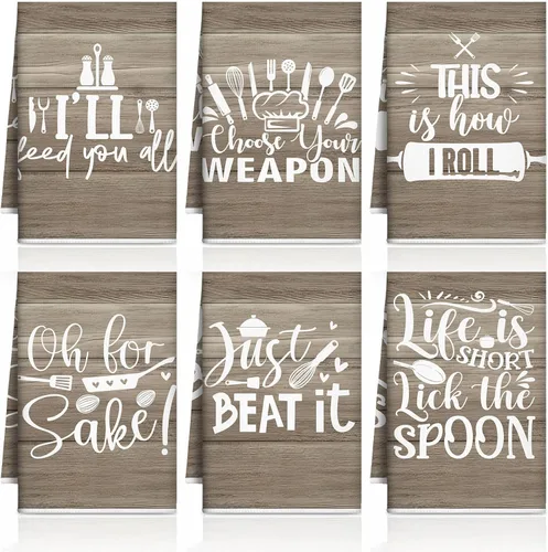 Miniatura 21 de Bencailor Juego de 6 Paños de Cocina de Plátanos Negros y Blancos Decorativos Toallas de Mano para Platos Absorbentes de Secado Rápido Toallas de Té