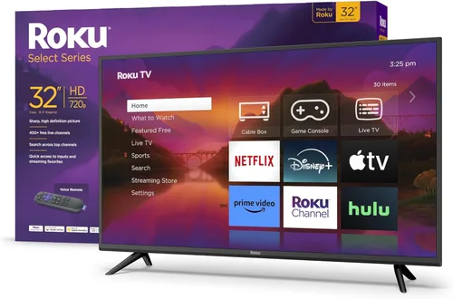 Roku Smart TV – 32 pulgadas Select Series 720p HD RokuTV Voice Remote, imagen brillante, pantalla de inicio personalizable – Noticias locales en