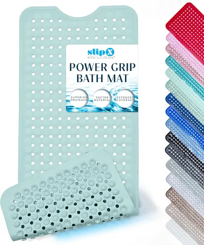 Miniatura 14 de SlipX Solutions - Tapete extralargo y de fuerte agarre para tina y ducha, para adultos mayores y niños, 39x16 pulgadas, antideslizante, agujeros