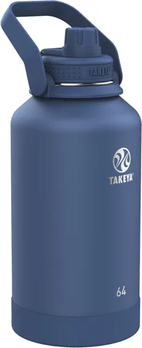 Miniatura 16 de Takeya Actives - Botella de agua de acero inoxidable, con aislamiento térmico y tapa de boquilla, capacidad de 24 onzas, color azul piedra Piedra