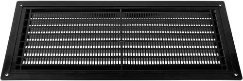 Miniatura 5 de Cubierta de ventilación negra de 5 x 12 pulgadas (exterior), rejilla de ventilación de plástico con malla protectora, cubierta de ventilación