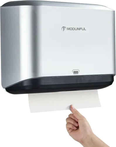 Miniatura 14 de Dispensador de toallas de mano triple para baño, dispensador de toallas de papel plegable en C, montaje en pared con instalación adhesiva sin