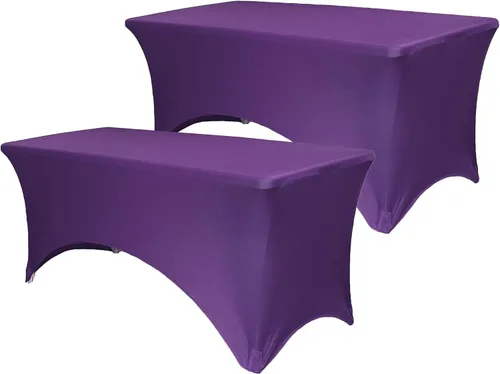 Miniatura 33 de YOUR CHAIR COVERS - Paquete de 2 manteles de mesa elásticos de elastano para mesas rectangulares de 6 pies, 72 pulgadas de largo x 30 pulgadas