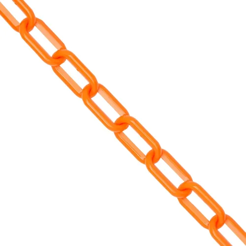 Miniatura 6 de Stockroom Plus Barrera de seguridad de cadena de plástico naranja de 100 pies, eslabones de cadena de plástico naranja para control de multitudes