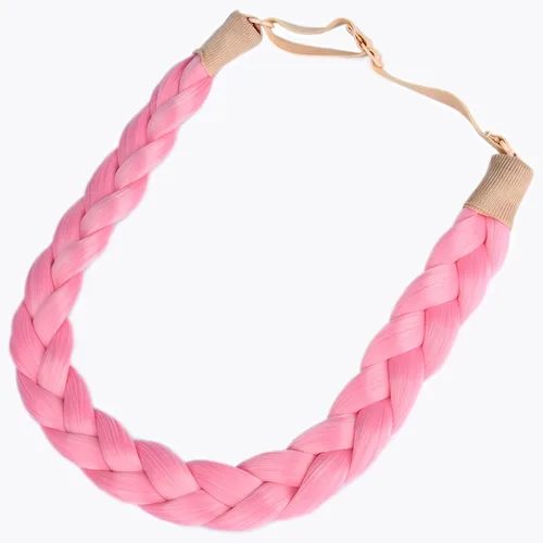 Miniatura 12 de Diadema clásica de cabello sintético trenzado, trenzas gruesas y anchas, extensión de cabello con elástico para mujeres y niñas, accesorio