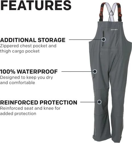 Miniatura 4 de Grundens Tourney Bib - Pantalones de pesca para hombre, duraderos, impermeables