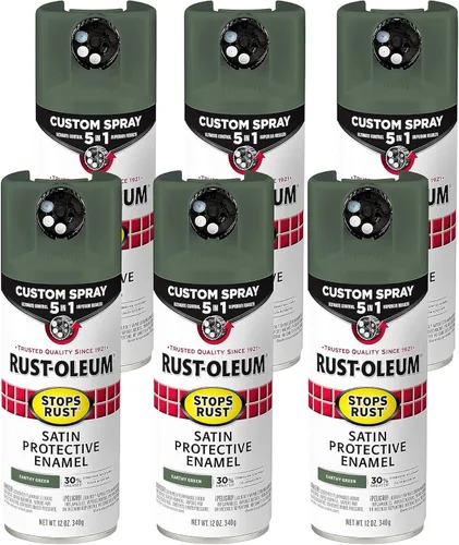 Miniatura 75 de Rust-Oleum 376855 - Pintura en aerosol antióxido personalizada 5 en 1, 12 onzas, color negro mate, (paquete de 1)